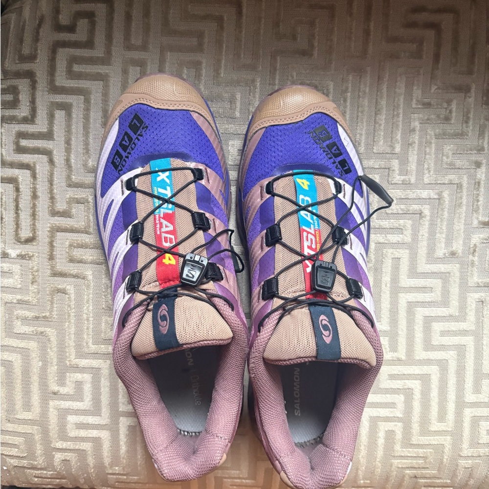 Salomon Purple and Tan Sneakers